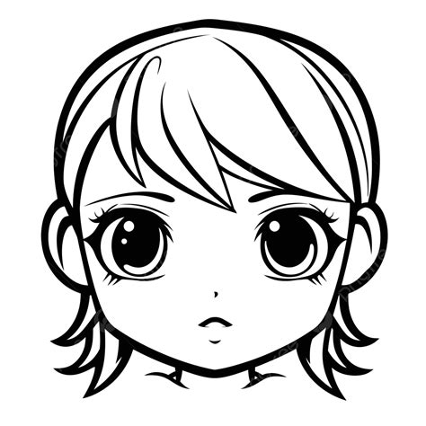 Cartoon Girl Head Coloring Page Outline Sketch Drawing Vector, Car Drawing, Cartoon Drawing ...