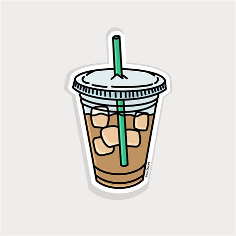 Iced Coffee Sticker Vinyl Coffee Sticker Coffee Sticker | Etsy