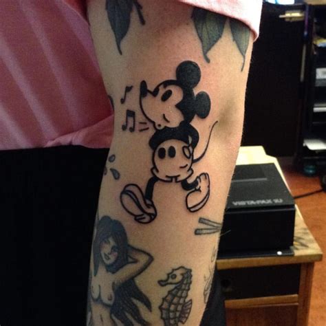 Vintage whistling Mickey Mouse by Michiel van der Born @ Tattoo Joris Amsterdam. Retro Tattoos ...