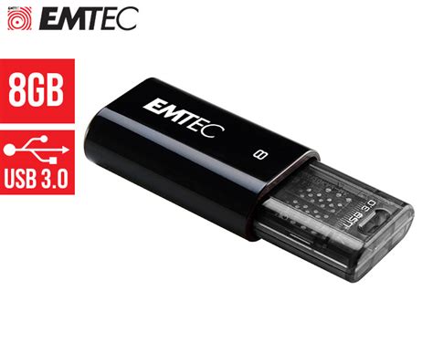 CatchOfTheDay.com.au | EMTEC 8GB USB Flash Drive - Black/Grey