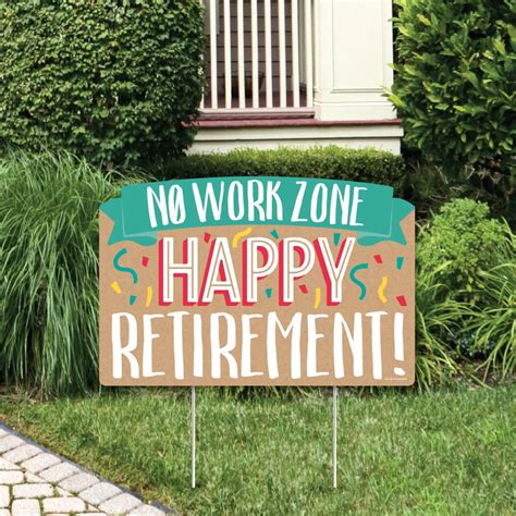 Retirement - Retirement Party Yard Sign Lawn Decorations - No Work Zone ...