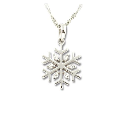 Diamond Snowflake Necklace - 14K Gold with .07 ctw Diamonds - Snowflak ...