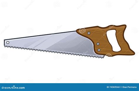 Hand saw stock vector. Illustration of icon, carpentry - 74369544
