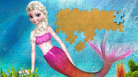 Frozen Elsa Mermaid - Puzzle Game for Kids - YouTube