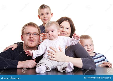 Family Portrait with Three Children Stock Photo - Image of siblings, mother: 18943782