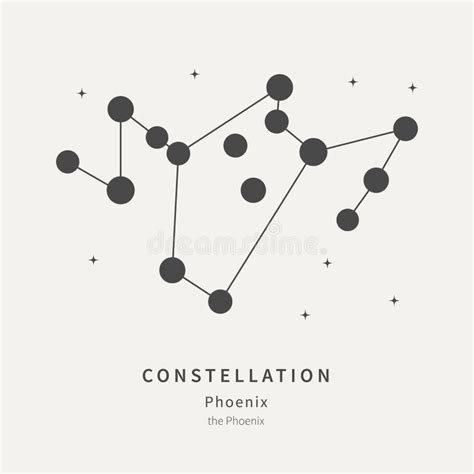 The Constellation of Phoenix. the Phoenix - Linear Icon Stock Vector ...