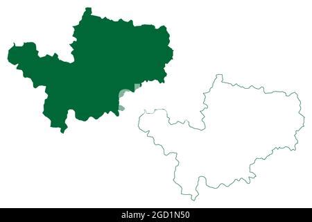 Ghaziabad district (Uttar Pradesh State, Republic of India) map vector ...