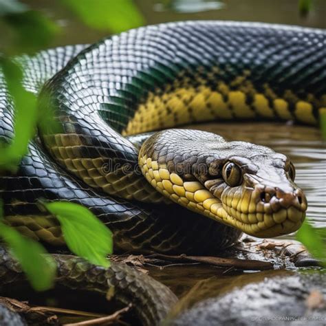 AI Images - Giant Anaconda in Amazon Forest Stock Illustration ...