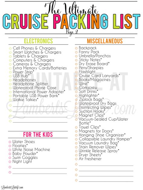 Caribbean Cruise Packing List Printable - Printable Calendars AT A GLANCE