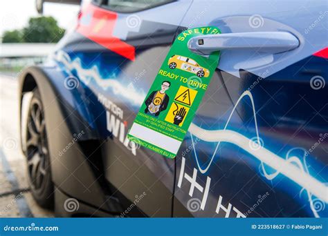 Electric Car Safety Rules, Label Detail on Hyundai Electric Racing Car ...