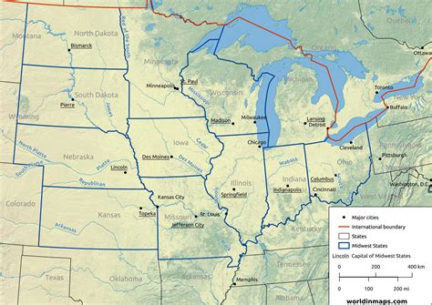 Map Of Midwest Usa States