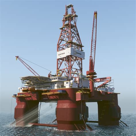 offshore oil rig platform 3d fbx