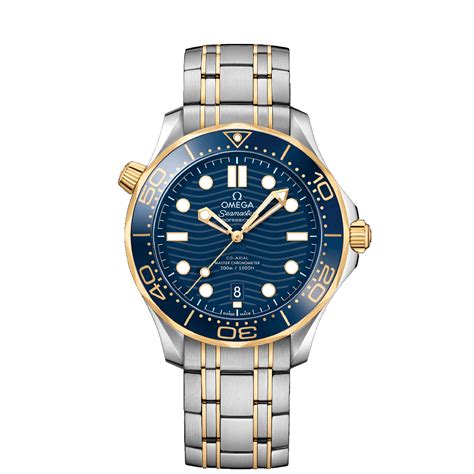 Omega Seamaster Diver 300M Co-Axial Master Chronometer Blue Gold Steel ...