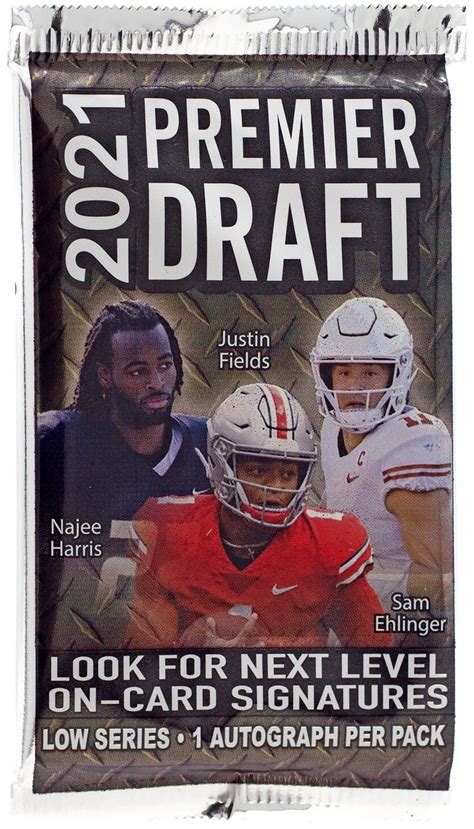 NFL 2021 Premier Draft Low Series Football Trading Card HOBBY Pack 7 ...