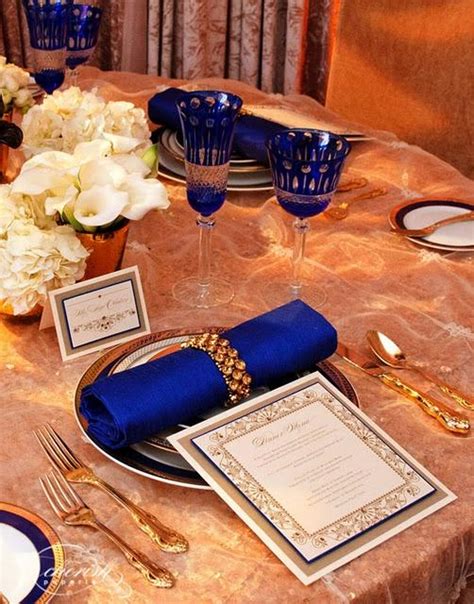 Gold Wedding - Royal Blue And Gold Wedding Reception #2066677 - Weddbook