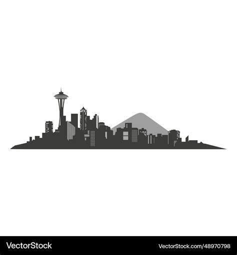 Seattle skyline silhouette Royalty Free Vector Image