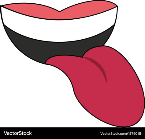 Mouth with tongue out cartoon Royalty Free Vector Image