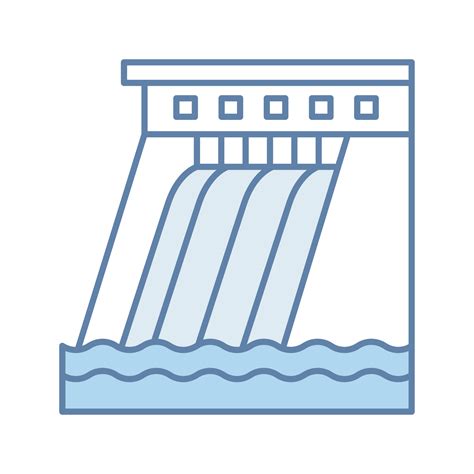 Hydroelectric dam color icon. Water energy plant. Hydropower ...