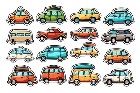 Car Stickers Png, Cartoon Stickers Graphic by Pod Design · Creative Fabrica