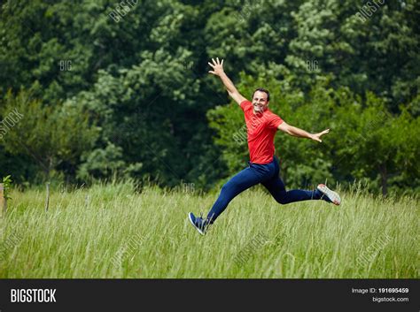 Happy Man Jumping Joy Image & Photo (Free Trial) | Bigstock