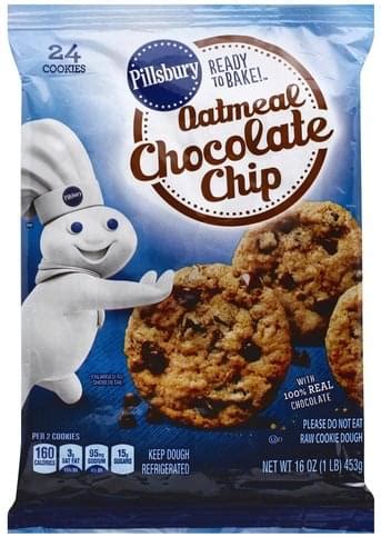 Pillsbury Oatmeal Chocolate Chip Cookie Dough - 16 oz, Nutrition ...