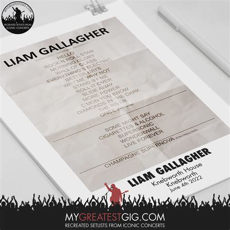 Liam Gallagher - Knebworth - Jun 4th 2022 Recreated Setlist Poster – My ...