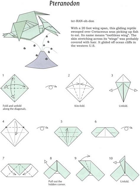 dinosaur origami instructions - LeighannAlly