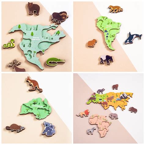 Kids educational wood toys big world map puzzle with etsy – Artofit