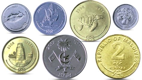 Maldives Currency 7 Coins Set 1 Lari - 2 Rufiyaa UNC