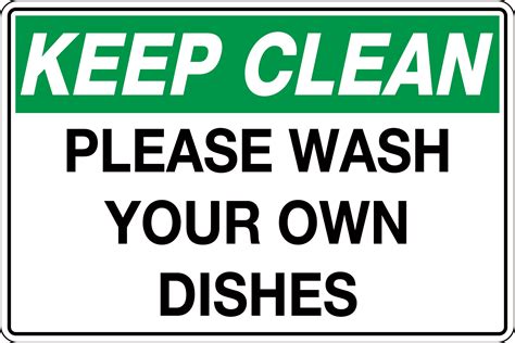 Free Printable Wash Your Dishes Sign - Printable Word Searches