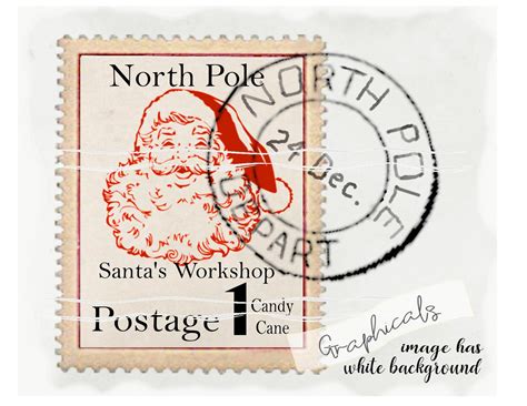 Santas Workshop North Pole stamp Postmark Digital download | Etsy