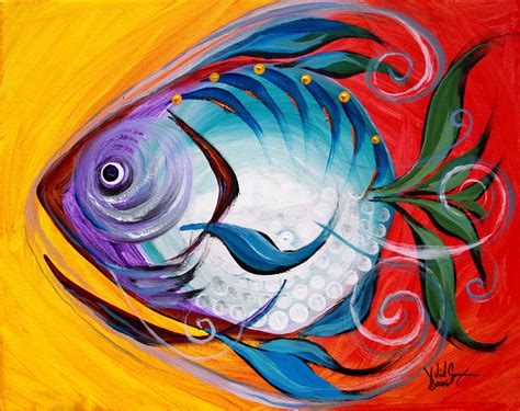 Abstract Fish Painting at PaintingValley.com | Explore collection of ...