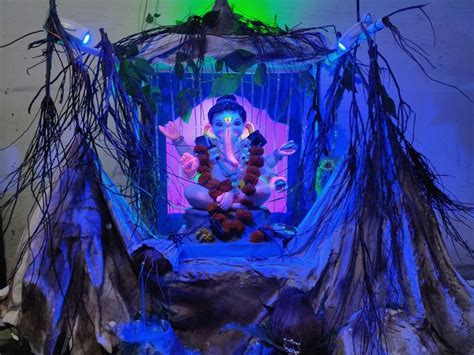 Top more than 65 ganpati decoration with waterfall best - seven.edu.vn