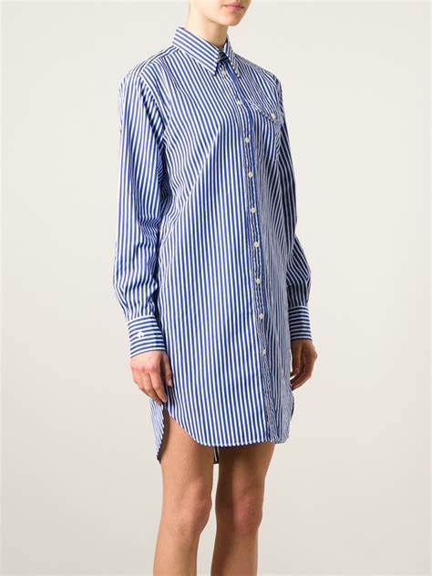 Lyst - Polo Ralph Lauren Striped Shirt Dress in Blue