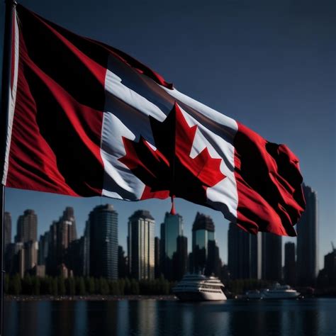 Premium AI Image | A red and white flag with the word canada on it