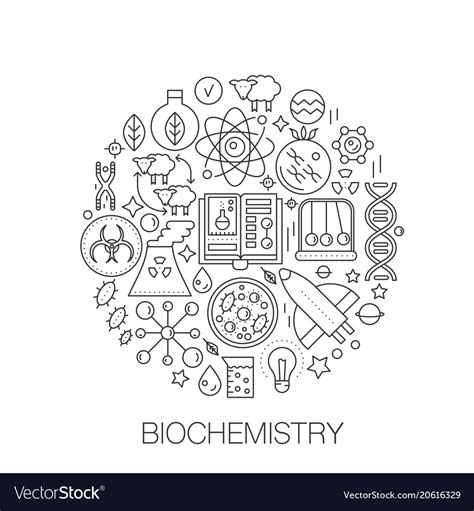 Biochemistry genetics in circle - concept line Vector Image