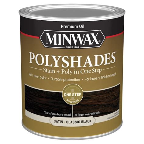 Minwax PolyShades Oil-Based Classic Black Semi-Transparent Satin Interior Stain (1-Quart) in the ...