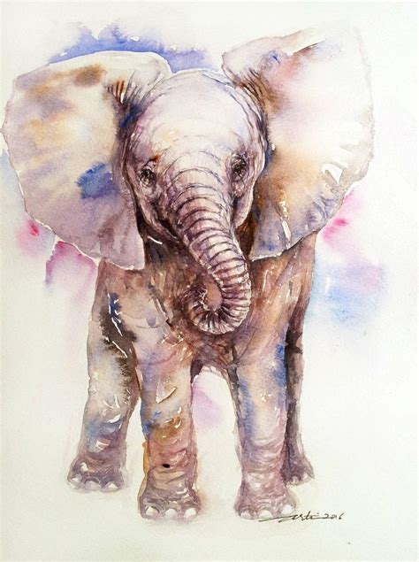 Watercolor Elephant in 2020 | Watercolor elephant, Elephant drawing ...