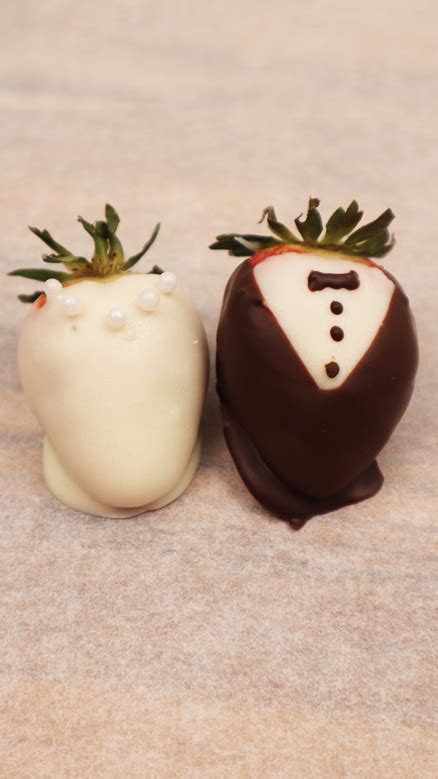 Chocolate Dipped Tuxedo & Wedding Dress Strawberries - My Sweet and Saucy