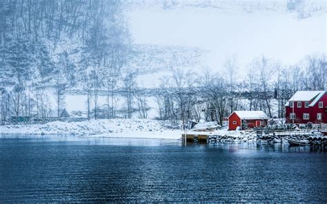 Premium Photo | Norwegian fjords in winter