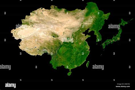 China and Japan from space a full satellite view Stock Photo: 1409425 ...