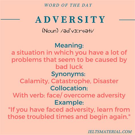 Adversity - Word Of The Day For IELTS Speaking And Writing