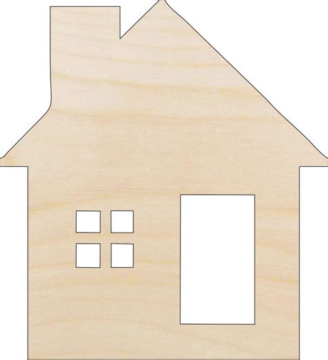 House - Laser Cut Out Unfinished Wood Craft Shape BLD74 – The Wood Shape Store