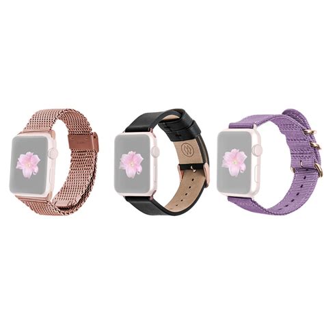 MONOWEAR Premium Watch Band Bundle for 38mm Rose Gold Apple