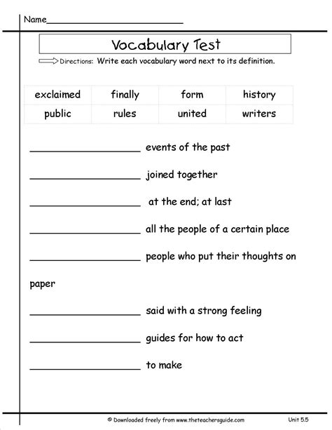 5 Vocabulary Worksheets Second Grade 2 - AMP