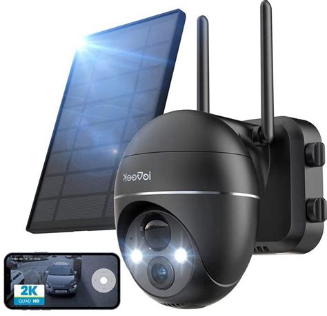 IeGeek 2K Caméra de Surveillance WiFi Extérieur sans Fil Solaire Caméra IP Batterie Vision ...