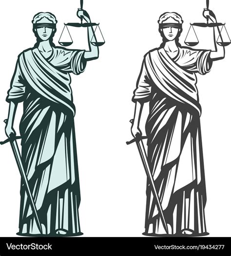 Judiciary symbol lady justice with blindfold Vector Image