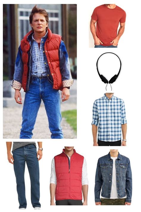 Back To The Future Marty McFly Costume Outfit Adult Men's Movie ...