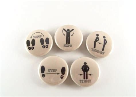 Time Warp Dance Steps Set of 5 One Inch Magnet Buttons or