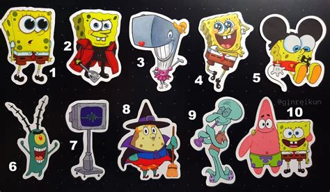 Spongebob Stickers [SET B] on Carousell